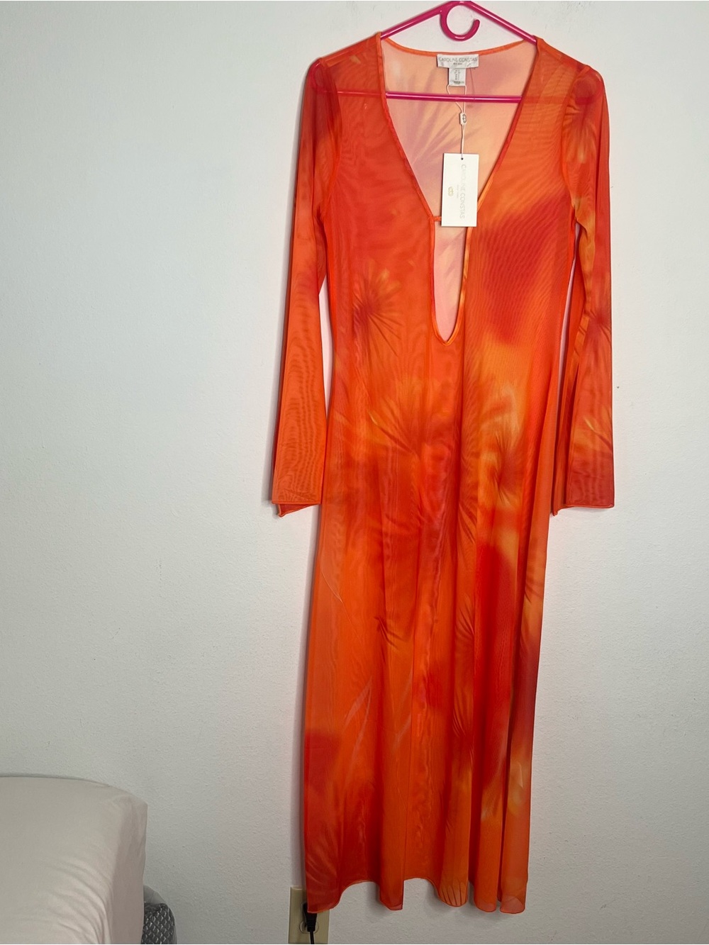 Caroline constas Swim Suit Cover Mesh Maxi Dress Size Small